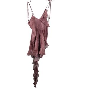 For Love Bell Ruffle Asymmetrical Dress L Pink Coquette Fairycore Festival